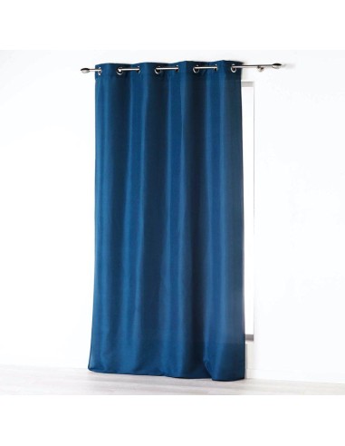 rideau a oeillets 140 x 260 cm microfibre unie absolu indigo
