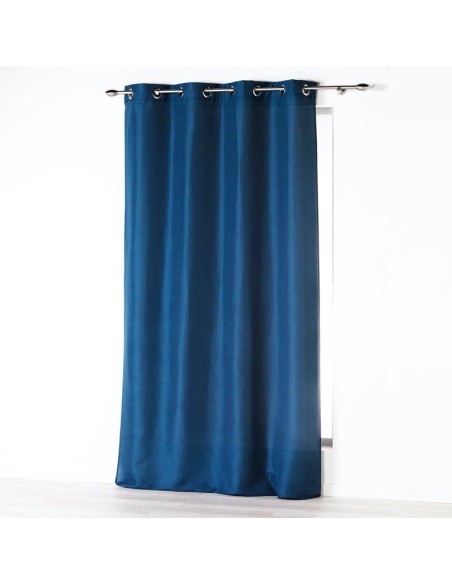 rideau a oeillets 140 x 260 cm microfibre unie absolu indigo