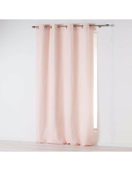 rideau a oeillets 140 x 260 cm microfibre unie absolu rose pale