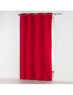 rideau a oeillets 140 x 260 cm microfibre unie absolu rouge