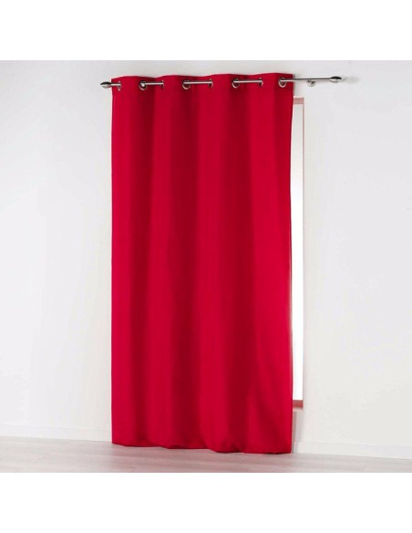 rideau a oeillets 140 x 260 cm microfibre unie absolu rouge
