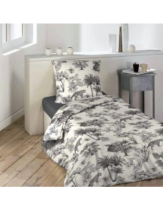 1643301-parure 2 p. 140 x 200 cm microfibre imprimee allover leopalmy