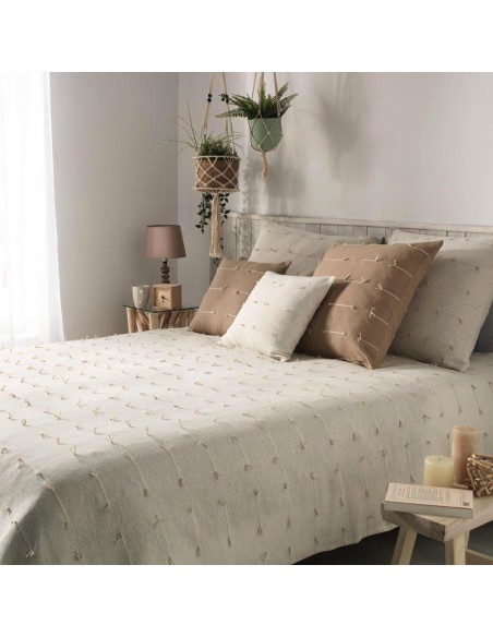 1643265 - couvre lit 1 personne 180 x 220 cm polycoton tisse fileo naturel
