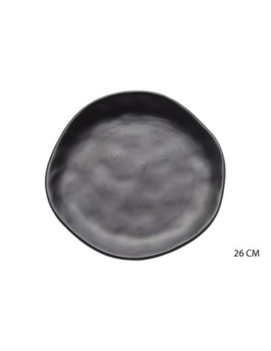 ass.plate 26cm gres noir mat organic