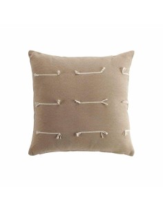 housse de coussin +encart 40 x 40 cm polycoton tisse fileo taupe