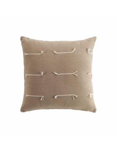 housse de coussin +encart 40 x 40 cm polycoton tisse fileo taupe