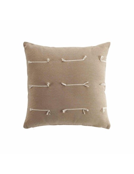 housse de coussin +encart 40 x 40 cm polycoton tisse fileo taupe