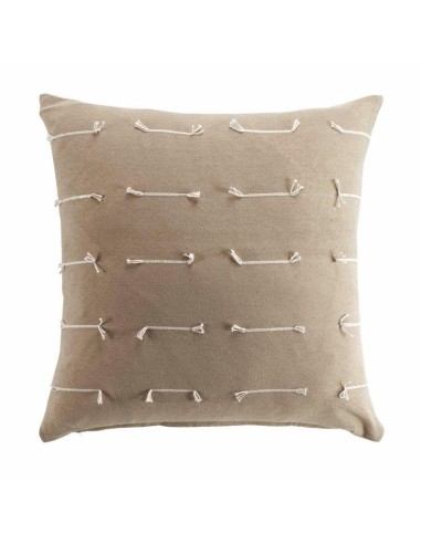 1643273 - housse de coussin +encart 60 x 60 cm polycoton tisse fileo taupe