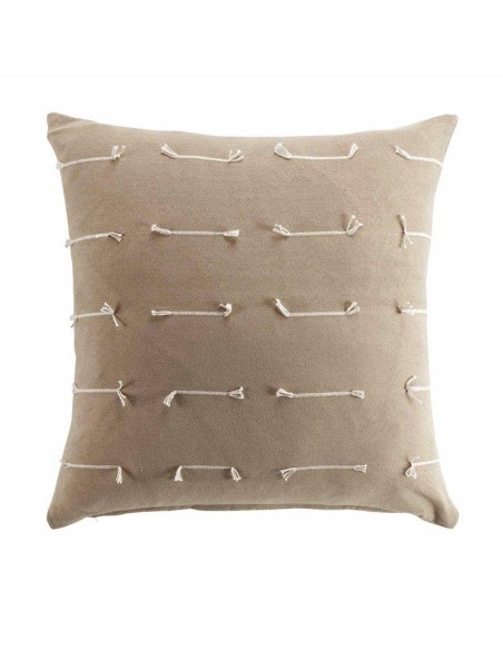 1643273 - housse de coussin +encart 60 x 60 cm polycoton tisse fileo taupe