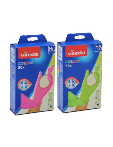 gant couleur x50 m / l sans latex vileda
