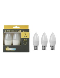 3 ampoules led bougie b22 3w