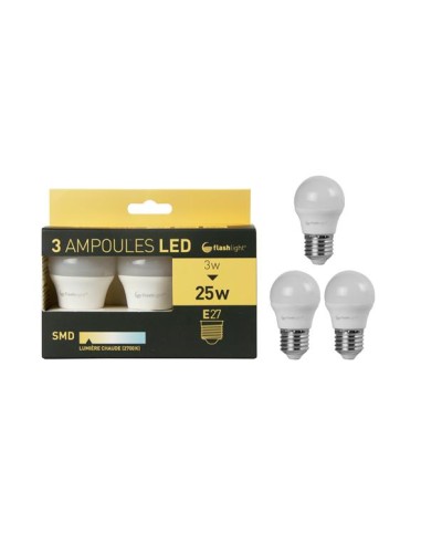 ampole096-3 ampoules led boule e27 3w