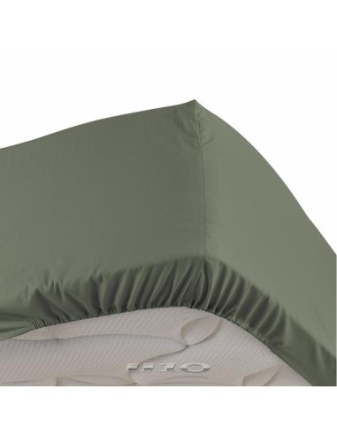 1643411 - drap housse 2 personnes 180 x 200 cm percale uni 78 fils percaline kak