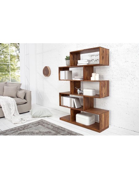 prit65 - bibliotheque makassar bois 5 etages  - 100x30x150cm