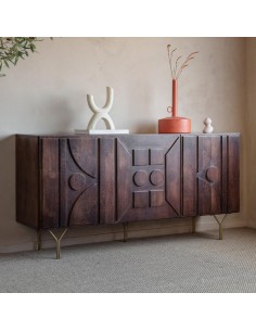 prit77 - buffet 3 portes luija manguier  - 80x160x45cm