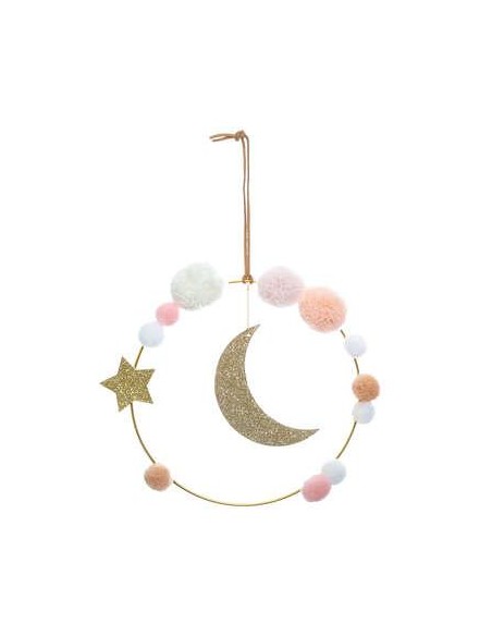 158663 - deco mur met lune + pomp 21x14