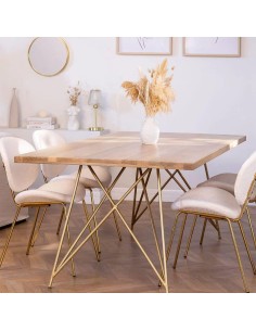prit76 - table repas bois rosetta  - 100x180x76cm