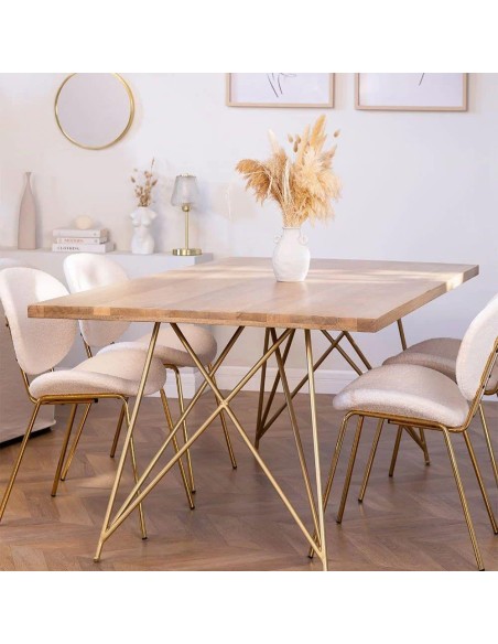 prit76 - table repas bois rosetta  - 100x180x76cm