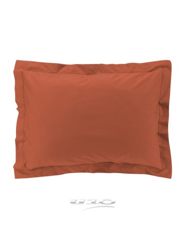 1643395 - taie d'oreiller vp 50x70 cm percale uni 78 fils percaline terracotta +