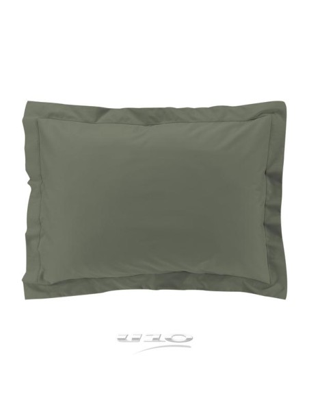 taie d'oreiller vp 50 x 70 cm percale uni 78 fils percaline kaki +p. bourdon