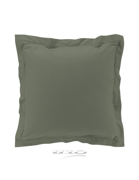 taie d'oreiller vp 63 x 63 cm percale uni 78 fils percaline kaki +p. bourdon