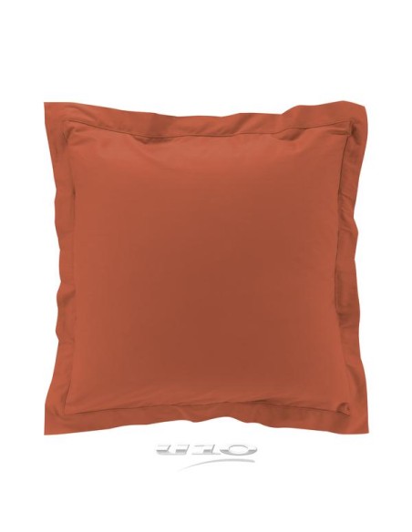 1643392 - taie d'oreiller vp 63x63 cm percale uni 78 fils percaline terracotta +