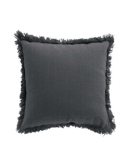 1609067-coussin dehous. compr. franges 45 x 45 cm coton uni vanina anthracite