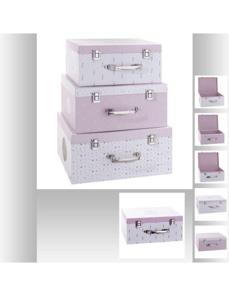 127260a-boite carton malle 2/3 rose