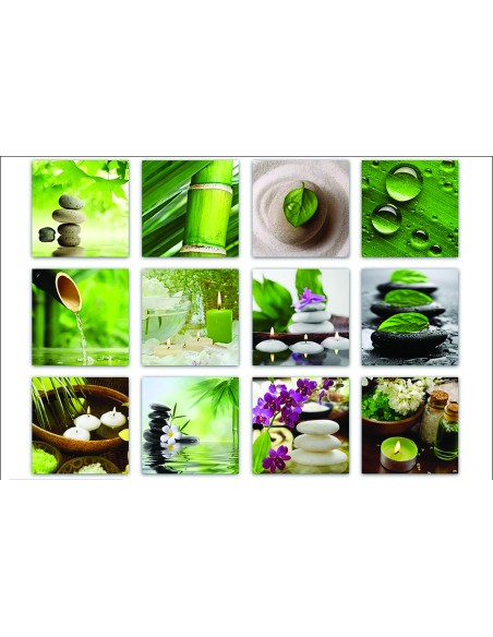 09/2169 - cadre toile 28x28cm "zen" 12asst