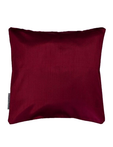 housse de coussin +encart 40 x 40 cm shantung uni shana bordeaux