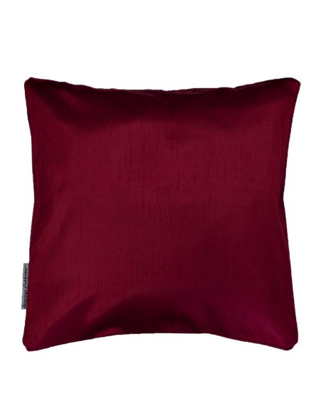 housse de coussin +encart 40 x 40 cm shantung uni shana bordeaux