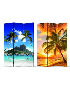 21/1599-paravent toile 120x180 "tropiques"