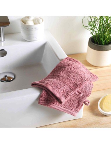 1800979 - 2 gants de toilette 15 x 21 cm eponge unie colors dragee