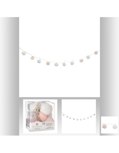 158657 - gld led pile 10boul pompons d6