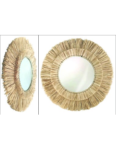 09/2887-miroir raphia é57/29cm "jungle"