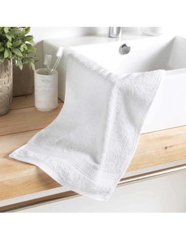 serviette invite 30 x 50 cm eponge unie colors blanc