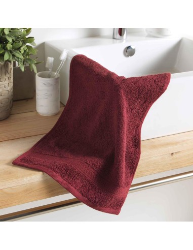 1800984 - serviette invite 30 x 50 cm eponge unie colors bourgogne