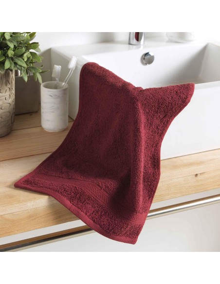 1800984 - serviette invite 30 x 50 cm eponge unie colors bourgogne