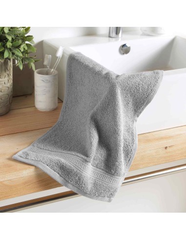 1800991-serviette invite 30 x 50 cm eponge unie colors gris
