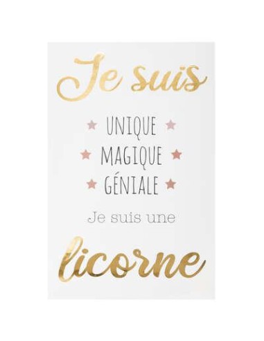 sticker dore licorne