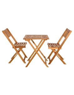 19690-set table +2 chaises en bois 60 x 60 x 74 cm  44 x 51 x 82 cm