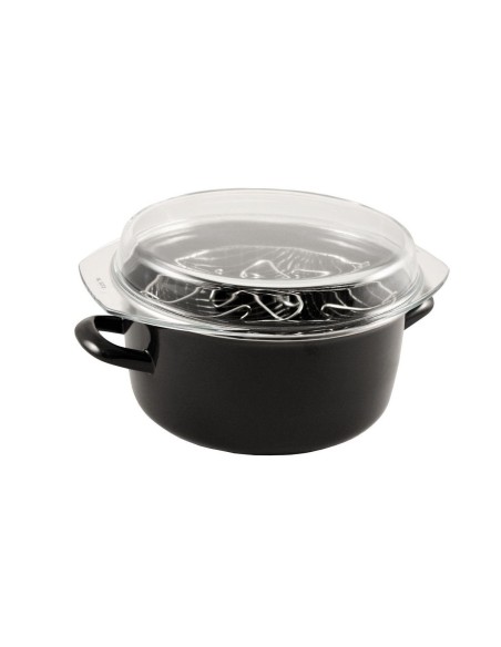 50365-friteuse email 26 cm + couvercle en verre + panier inox - tous feux dont i