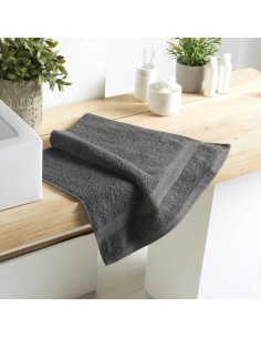 serviette de toilette 50 x 90 cm eponge unie colors anthracite