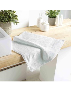 serviette de toilette 50 x 90 cm eponge unie colors blanc