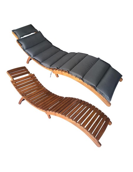 19696-chaise longue pliable en bois 184 x 55 x 64 cm