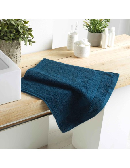 1801008 - serviette de toilette 50 x 90 cm eponge unie colors bleu nuit