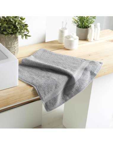 serviette de toilette 50 x 90 cm eponge unie colors gris