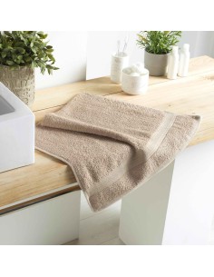 serviette de toilette 50 x 90 cm eponge unie colors taupe