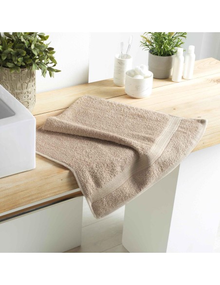 serviette de toilette 50 x 90 cm eponge unie colors taupe