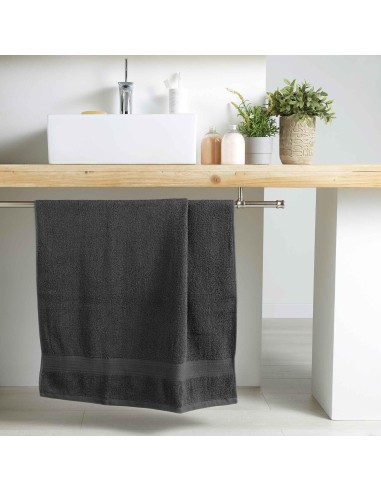 1801016 - drap de douche 70 x 130 cm eponge unie colors anthracite